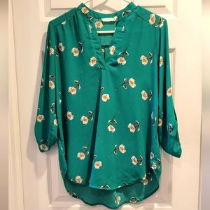 Lush Warren Split Neck Blouse